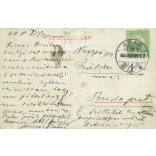 1908 - Detail of Andrássy Square, Arad. Original paper image. Colored photo, old postcard. (2792822)