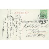 1910 - Detail of Andrássy Square, Arad. Central hotel. Original old photo. Black and white photo, old postcard. (2792823)