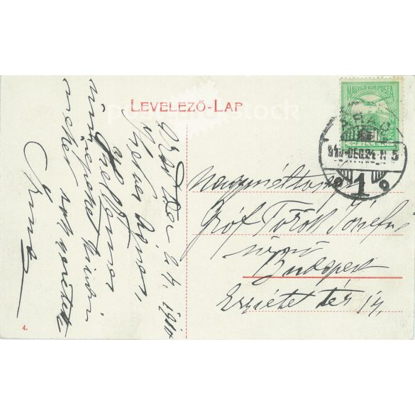 1910 - Detail of Andrássy Square, Arad. Central hotel. Original old photo. Black and white photo, old postcard. (2792823)