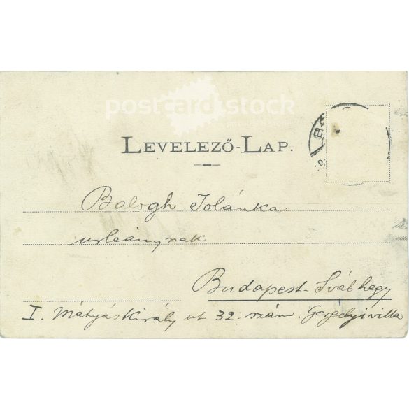 1905 - Zala County Central Savings Bank, Zalaegerszeg. Original paper image. Colored photo, old postcard. (2792824)