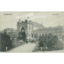   1914 - Railway Station, Szombathely. Original old photo. Black and white photo sheet, old postcard. (2792830)