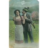 1914 - Romantic postcard. Original old photo. Colored photo, old postcard. (2792832)