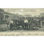 1905 - The Swiss fire brigade in action. Original photo on paper, black and white photo sheet, postcard. (2792835)