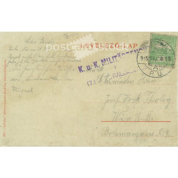 1915 - Sároraljaújhely, Vekerle Square. Coloured photo sheet, postcard. (2792841)