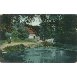   1917 - Detail of Tapolca Bath, Miskolc. Published by Bertalan Balla. Original paper image. Colored photo, old postcard. (2792843)