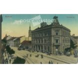 1912 - Town Hall Square, Miskolc. Original paper image. Colored photo, old postcard. (2792844)