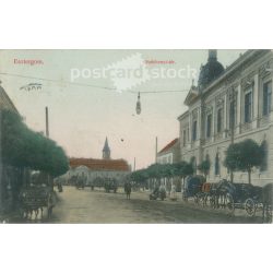   1913 – Széchenyi Square, Esztergom. Published by Grószner B.. Original paper image. Colored photo, old postcard. (2792845)