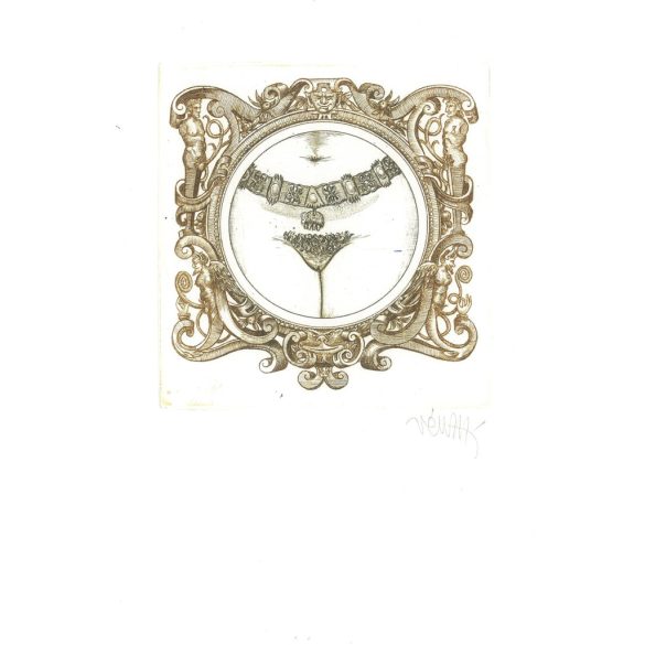 Zoltán Vén (1941-): Small Gallery. Signed, original etching. Painting/graphic. (2792857)