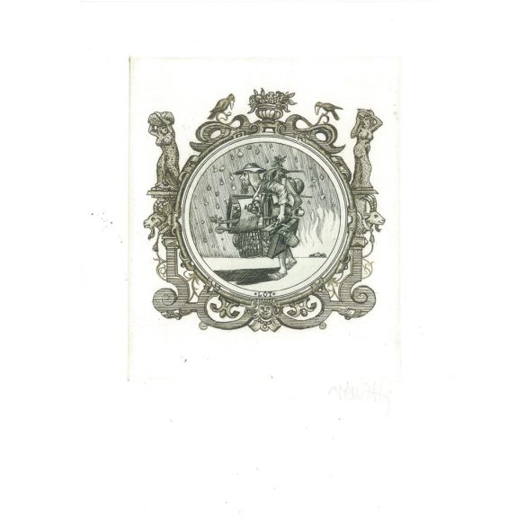 Zoltán Vén (1941-): Small Gallery. Signed, original etching. Painting/graphic. (2792859)