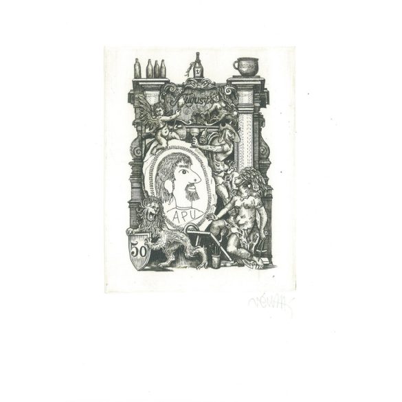 Zoltán Vén (1941-): Small Gallery. Signed, original etching. Painting/graphic. (2792864)