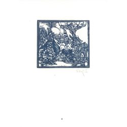   Róbert Kőnig: From Cornwall to Edinburgh 1987 - graphic epigrams. Land’s End X3. Marked, original woodcut. Painting and graphics category. (2792868)