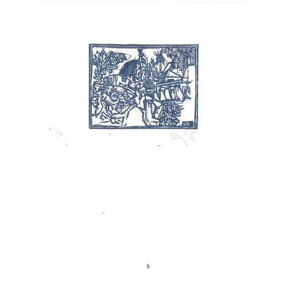 Róbert Kőnig: From Cornwall to Edinburgh 1987 - graphic epigrams. Penzance X3. Marked, original woodcut. Painting and graphics category. (2792869)