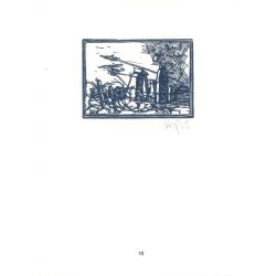   óbert Kőnig: From Cornwall to Edinburgh 1987 - graphic epigrams. Stonhenge X3. Marked, original woodcut. Painting and graphics category. (2792874)