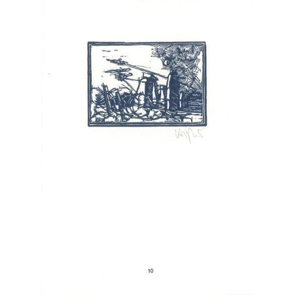 óbert Kőnig: From Cornwall to Edinburgh 1987 - graphic epigrams. Stonhenge X3. Marked, original woodcut. Painting and graphics category. (2792874)