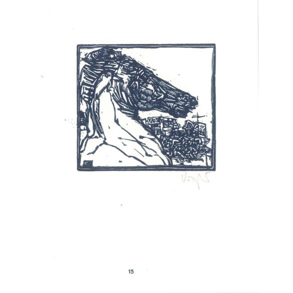 Róbert Kőnig: From Cornwall to Edinburgh 1987 - graphic epigrams. London III. X3. Marked, original woodcut. Painting and graphics category. (2792879)