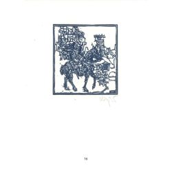   Róbert Kőnig: From Cornwall to Edinburgh 1987 - graphic epigrams. London IV. X3. Marked, original woodcut. Painting and graphics category. (2792880)