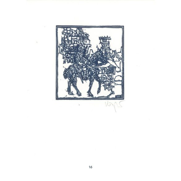 Róbert Kőnig: From Cornwall to Edinburgh 1987 - graphic epigrams. London IV. X3. Marked, original woodcut. Painting and graphics category. (2792880)