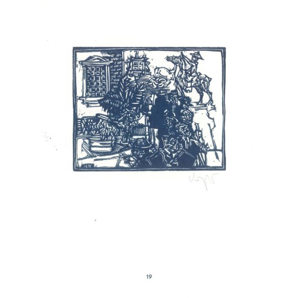 Róbert Kőnig: From Cornwall to Edinburgh 1987 - graphic epigrams. Edingburgh II. X3. Marked, original woodcut. Painting and graphics category. (2792884)