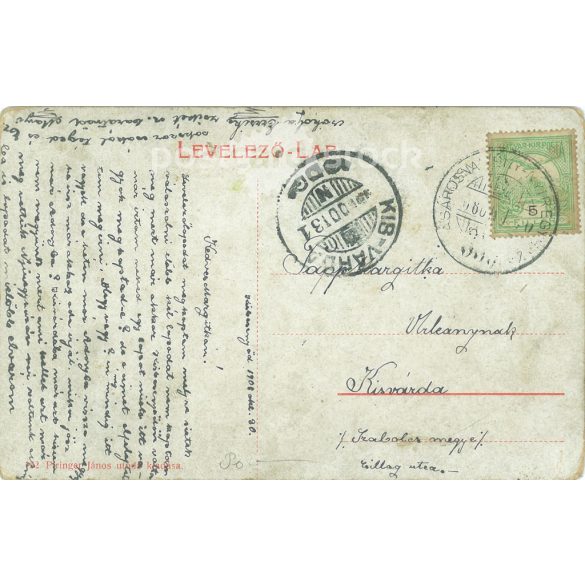 1908 - Horse drawn carriage from Nyíregyháza. Coloured photographic sheet, postcard. Original paper photo. (2792887)