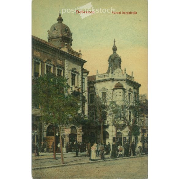 1910 – Debrecen, city palaces. Coloured photographic sheet, postcard. (2792946)