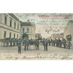   1903 - Greetings from Nagykikinda. Horse inspection. Coloured photographic sheet, postcard. (2792947)
