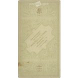 Wedding photo of a young couple. The identity of the people in the photo is unknown. The photo was taken in the Mertens and Partner photo studio in Budapest. Old photo / Cabinet photo / Hardback photo (2793022)