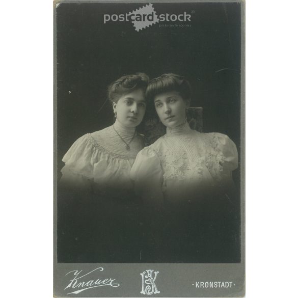 1906 – Brasov, Aranka and Margit. Old photo / Cabinet photo / Hard back photo (2793056