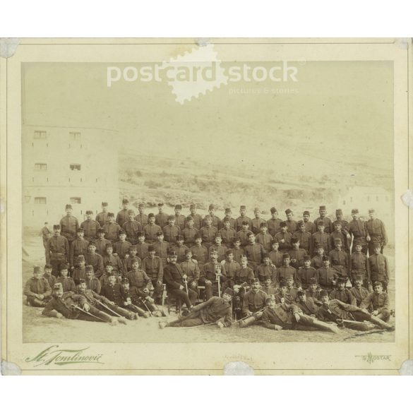 1910 – Photo of a Mostar squadron. Original, large, cardboard mounted, paper photo (2793132)