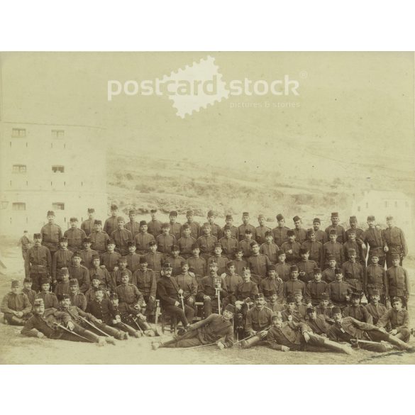 1910 - Photo of a Mostar squadron. Original, large, cardboard mounted, paper photo (2793132)