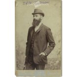 1896 - Elegant man in hat. The person in the picture is unknown. The photo was taken in the photographic studio of Ede Schmidt. Old photo / Cabinet photo / Hardback photo (2793167)