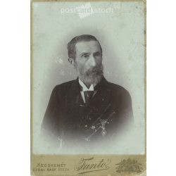   1900 - The picture depicts Zsigmond Katona with a medal. The photo was taken by Fanto Photographic Studio, Kecskemét. Original cabinet photo / hard back photo / water card, CDV photo (2793208)
