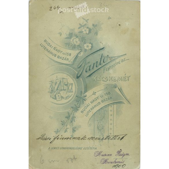 1900 - The picture depicts Zsigmond Katona with a medal. The photo was taken by Fanto Photographic Studio, Kecskemét. Original cabinet photo / hard back photo / water card, CDV photo (2793208)