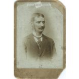 Work of the photographic studio of Gyula Berze, Arad. Photo of an unknown young man. Original cabinet photo / hardback photo / water card, CDV photo. Damaged. (2793228)