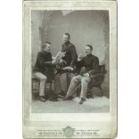 Work by Kemény Photography Studio, Košice. Unknown young officers in the studio. Original cabinet photo / hard back photo / water card, CDV photo. (2793251)