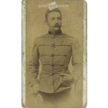 Studio, Zombor. Studio photograph of an unknown young officer. Original cabinet photo / hard back photo / water card, CDV photo (2793252)