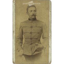   Studio, Zombor. Studio photograph of an unknown young officer. Original cabinet photo / hard back photo / water card, CDV photo (2793252)