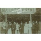 1906 - Balázs, Antal, his restaurant in hűvösvölgy, group photo. Original on paper. Photo sheet, postcard. (2793263)
