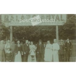   1906 - Balázs, Antal, his restaurant in hűvösvölgy, group photo. Original on paper. Photo sheet, postcard. (2793263)