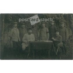   Group photo of French soldiers from the First World War. Original on paper. Black and white photo sheet, postcard. (2793296)