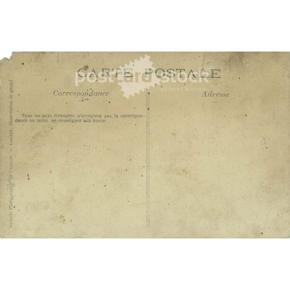 French soldiers in the early 1900s. Original paper image. Black and white photo sheet, postcard. (2793308)