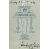 1909 - Studio photo of a young officer. Made in the Medek photographic studio in Budapest. Old photo / Cabinet photo / Hard back photo. (2793393)