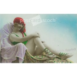   1920 - as years. French, artistic, erotic postcard. Original photo. Coloured photo postcard. (2793395)