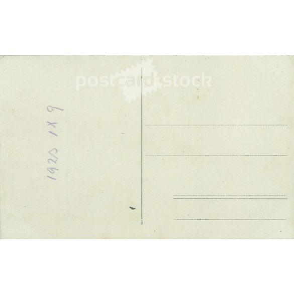 1923 - Family photo in the garden. The people in the picture and the person who took the picture are unknown. Original photo. Black and white photo sheet, postcard. (2793399)