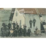Early 1900s. Volunteer fire brigade in Velika Kladusa. Coloured photo sheet, postcard. (2793400)