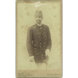 1893 - Vienna. Studio photograph of a middle-aged, unknown officer. The picture was taken in the photographic studio of Wilhelm Neuss. Old photo / Cabinet photo / Hardback photo (2793401)