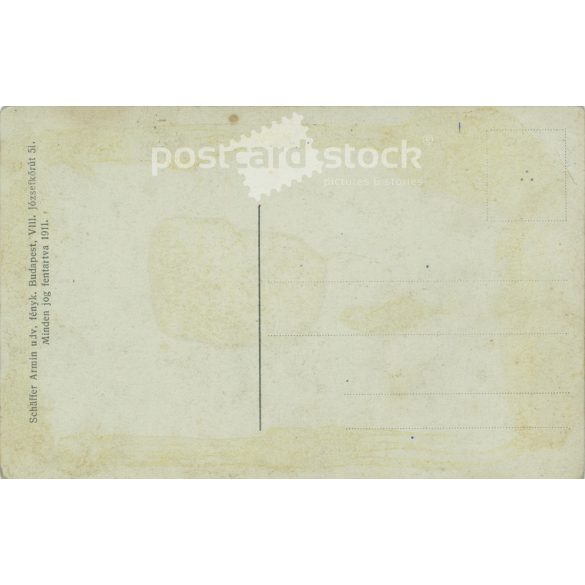 1911 - Budapest. Military group portrait. The persons in the picture are unknown.The photo was taken by Armin Schäffer’s studio. Original photo. Black and white photo sheet, postcard. (2793402)