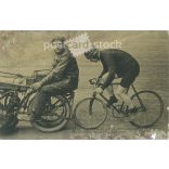 French, cycling photo page. Original photo. Black and white photo postcard. (2793404)