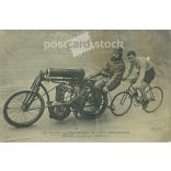 French, cycling photo page. The picture shows Bruni and Daroli. Original photo. Black and white photo postcard. (2793406)