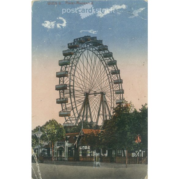 The Ferris wheel in the Vienna Prater. Original photo. Colored photo card, postcard.(2793410)