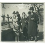 1930s. Pest Danube Promenade, afternoon family walk. The people in the picture and the photographer are unknown. Original paper picture. (2793414)